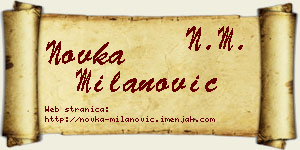 Novka Milanović vizit kartica